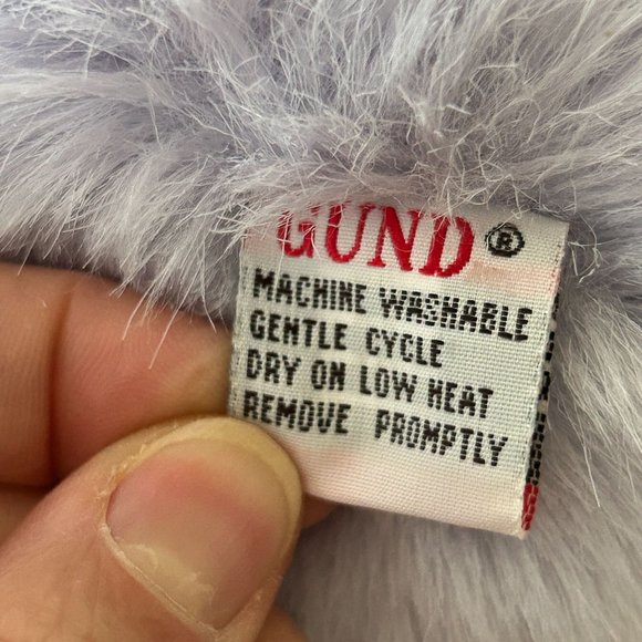 Vintage Gund Plush Bear My First Teddy Stuffed Animal Purple Lavender Bow Soft - Picture 9 of 13